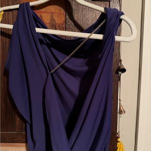 Cowl neck purple maxi dress
